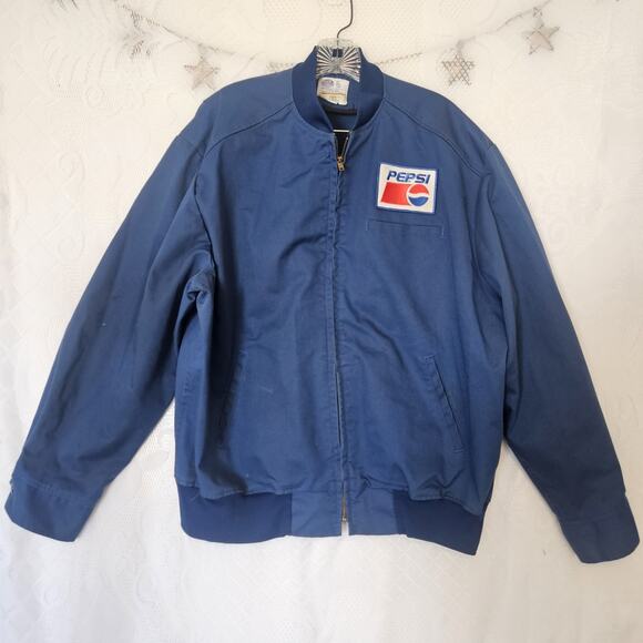 Reverside Flexbac 80s Canvas Pepsi 48" Long Bomber Jacket Workwear Streetwear - Picture 1 of 13